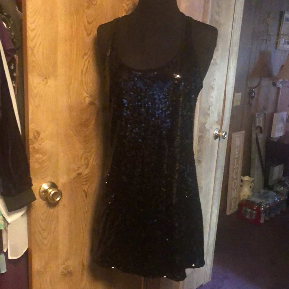 Black Sequin Mini Dress 👗 By Celine by Champion